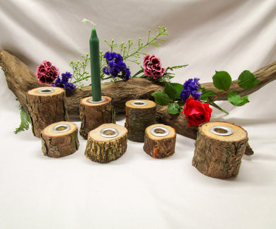 Natural Wood Candle Holders for 1/2
